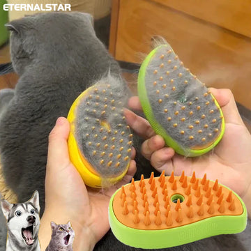 Steam Pet Grooming Brush for Dogs and Cats, Shedding & Deep Cleaning Tool