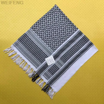 Tactical Arab Keffiyeh Shemagh Scarf - Cotton Winter Shawl, Neck Warmer, Windproof Head Wrap for Hiking & Camping - Men & Women