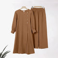 Elegant Two-Piece Muslim Women's Wear – Solid Color Modest Fashion Outfit