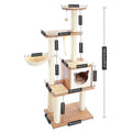 Multi-level cat tree tower with scratching posts and plush condo, space-saving cat furniture, activity stand house for small spaces