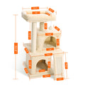Multi-level cat tree tower with scratching posts and plush condo, space-saving cat furniture, activity stand house for small spaces