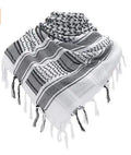 Tactical Hunting Scarf Shemagh Tactical Desert Keffiyeh Head Neck Scarf Arab Wrap with Tassel 43x43 inches
