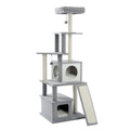 Multi-level cat tree tower with scratching posts and plush condo, space-saving cat furniture, activity stand house for small spaces