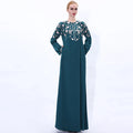Elegant Embroidered Abaya with Hijab, Modest Muslim Dress for Women, Turkish Islamic Kaftan Robe, Caftan Musulman Abaya F2923.