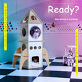 Multi-level cat tree tower with scratching posts and plush condo, space-saving cat furniture, activity stand house for small spaces