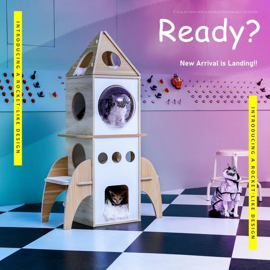 Multi-level cat tree tower with scratching posts and plush condo, space-saving cat furniture, activity stand house for small spaces