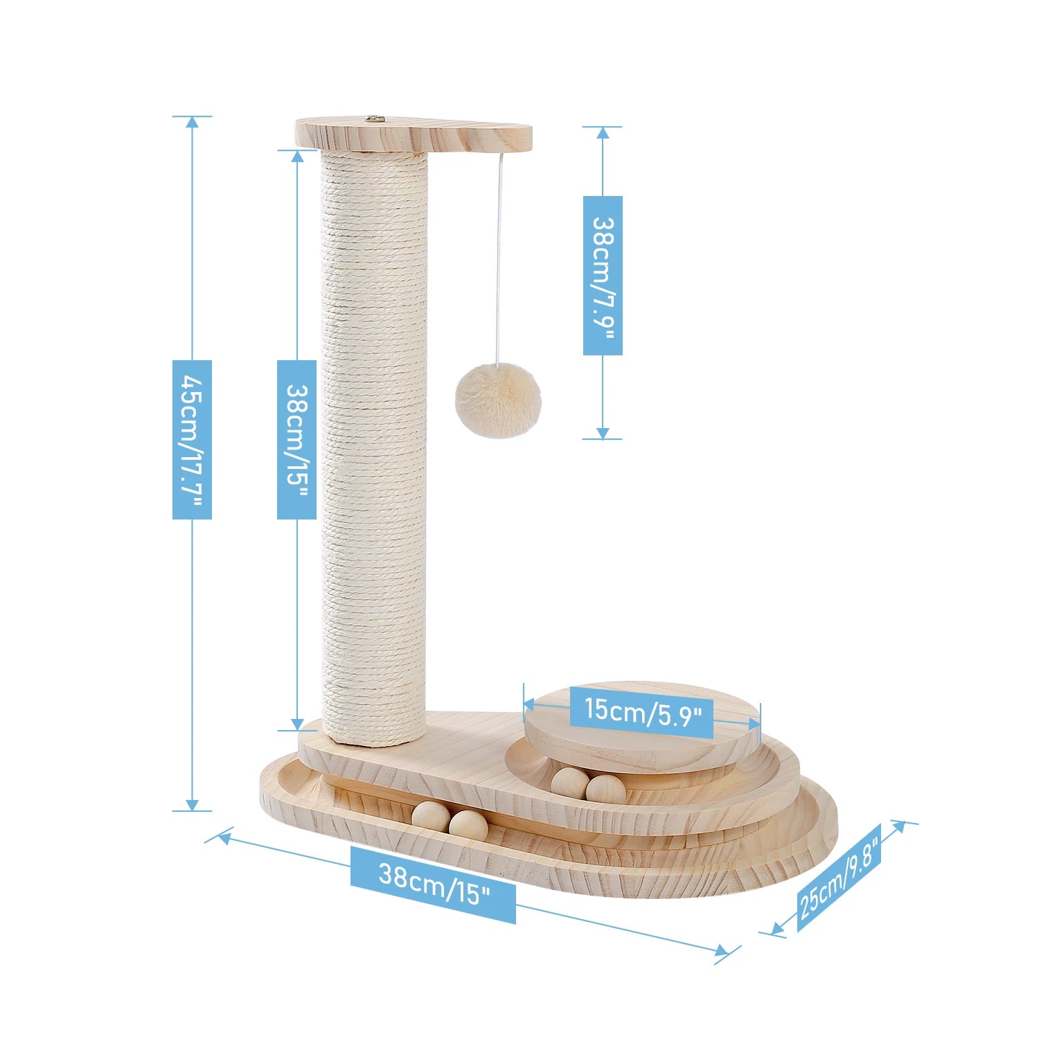 Multi-level cat tree tower with scratching posts and plush condo, space-saving cat furniture, activity stand house for small spaces