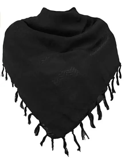 Tactical Hunting Scarf Shemagh Tactical Desert Keffiyeh Head Neck Scarf Arab Wrap with Tassel 43x43 inches