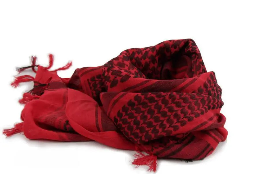 Tactical Hunting Scarf Shemagh Tactical Desert Keffiyeh Head Neck Scarf Arab Wrap with Tassel 43x43 inches