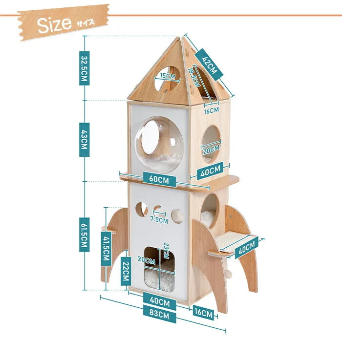 Multi-level cat tree tower with scratching posts and plush condo, space-saving cat furniture, activity stand house for small spaces