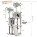 Multi-level cat tree tower with scratching posts and plush condo, space-saving cat furniture, activity stand house for small spaces