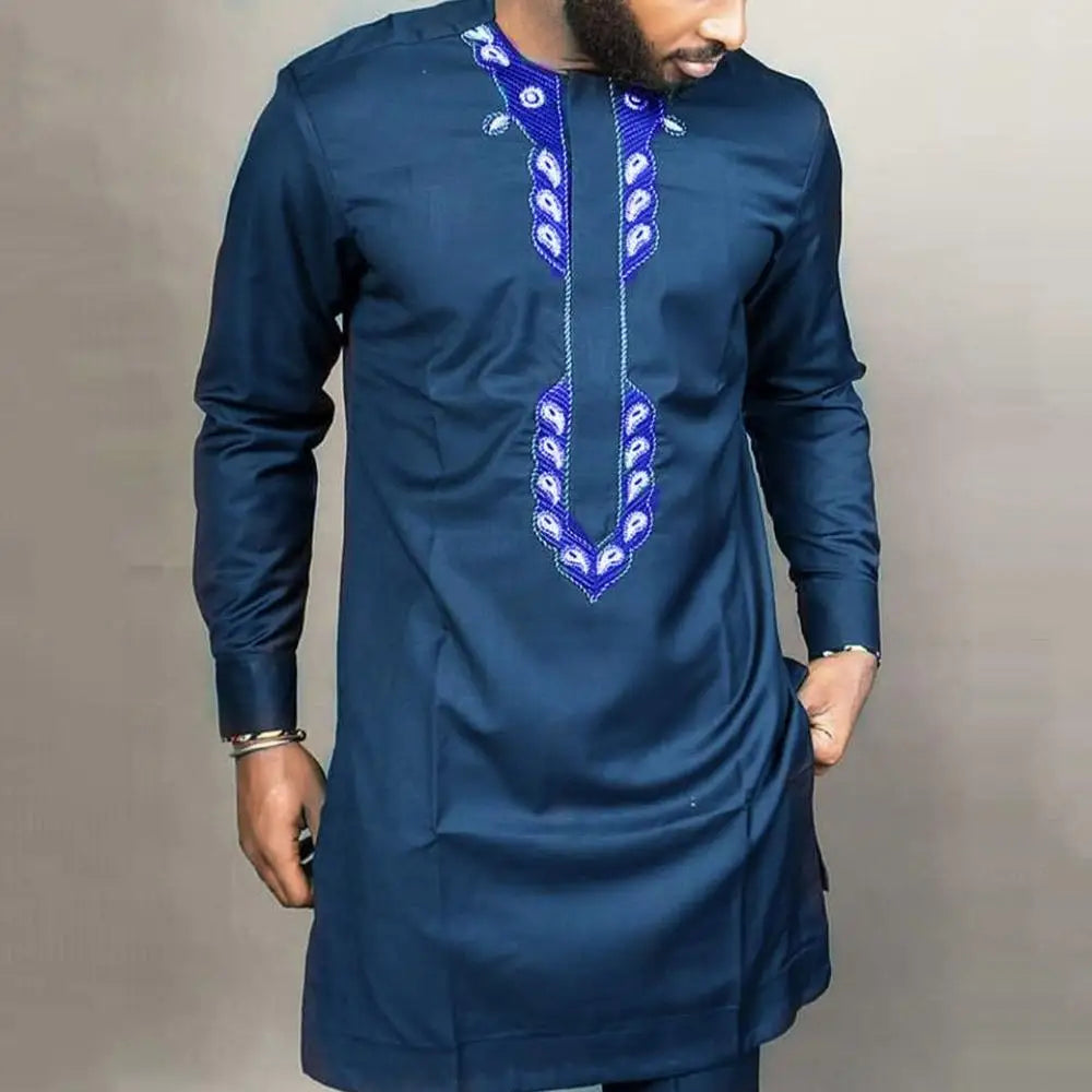 Men's Kaftan Suit – Traditional African and Middle Eastern Long Robe Outfit, Elegant and Comfortable Formal Wear