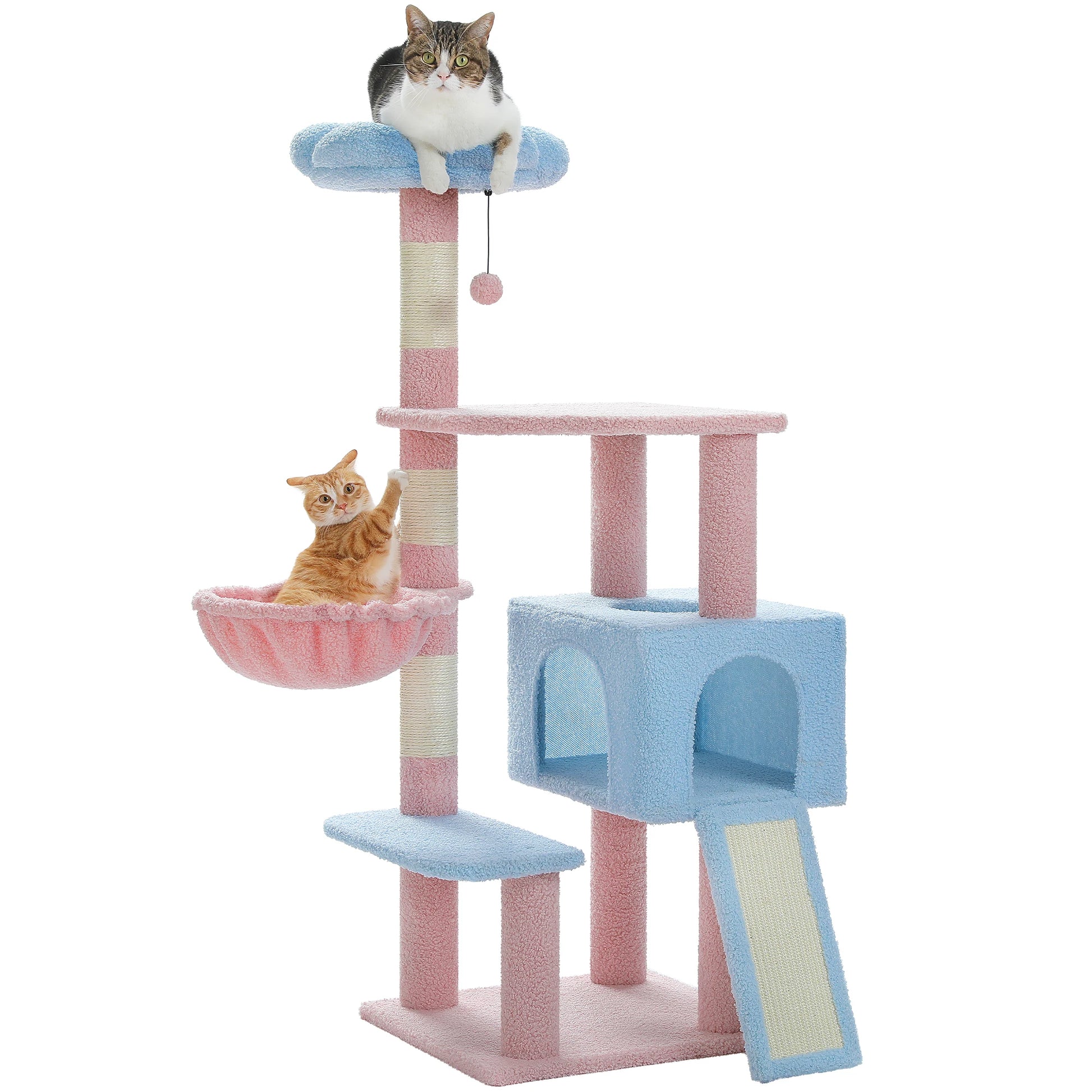 Flower Cat Tree – Multi-Level Cat Tower with Sisal Scratching Posts, Cute Cat Condo for Small & Medium Indoor Cats with Top Perch