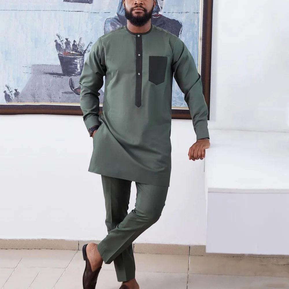 Men’s Kaftan Wear – Elegant Traditional Long Robe, African and Middle Eastern Style, Comfortable and Stylish Attire
