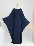 Linen Batwing Abaya – Modest Islamic Dress, Loose-Fit Kaftan, Elegant Muslim Wear for Women