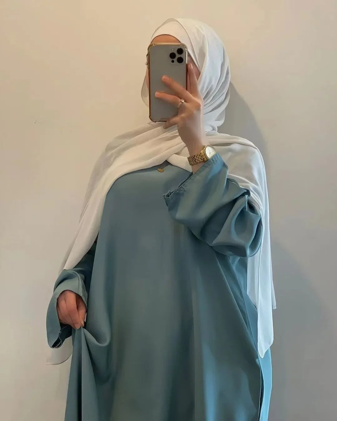 Elegant Muslim Fashion Hijab Dress, Available in 8 Colors, Closed Abayas for Women, Dubai African Dresses, Islamic Clothing Kaftan Robe