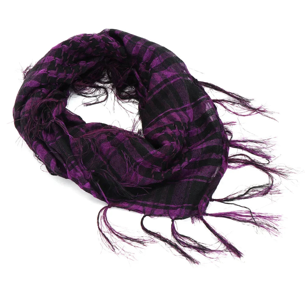 Military Shemagh Tactical Desert Scarf - Muslim Headscarf, Cotton Keffiyeh Head Neck Wrap for Men & Women