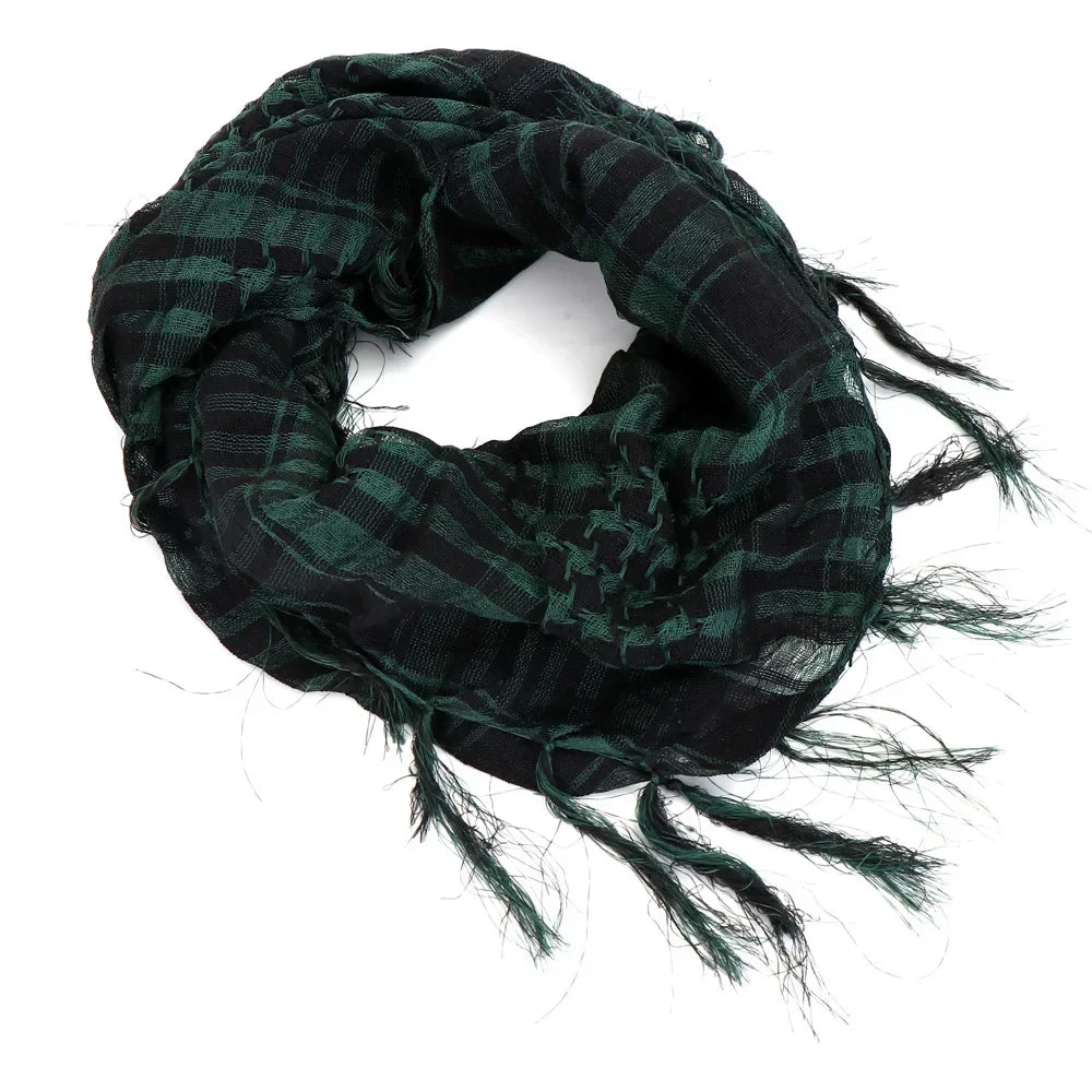 Military Shemagh Tactical Desert Scarf - Muslim Headscarf, Cotton Keffiyeh Head Neck Wrap for Men & Women