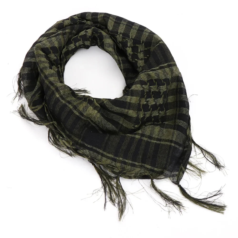 Military Shemagh Tactical Desert Scarf - Muslim Headscarf, Cotton Keffiyeh Head Neck Wrap for Men & Women