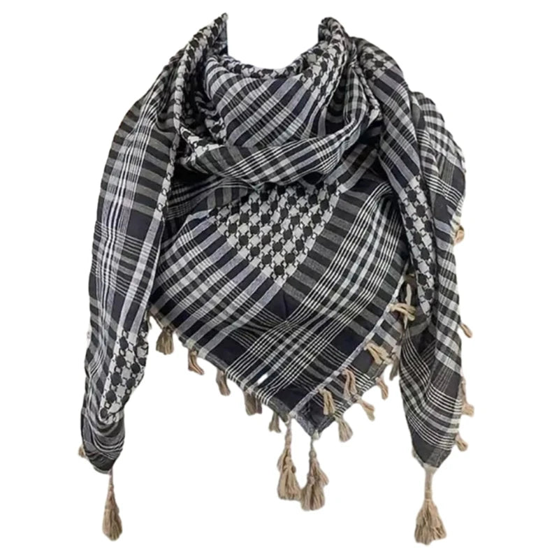 Keffiyeh Tactical Desert Scarf - Shemagh Head Neck Wrap, Unisex Arab Palestine Scarf