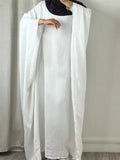 Linen Batwing Abaya – Modest Islamic Dress, Loose-Fit Kaftan, Elegant Muslim Wear for Women