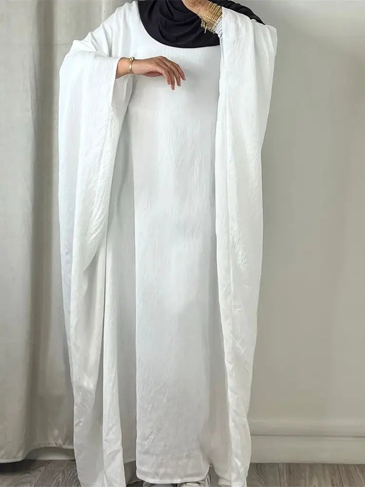 Linen Batwing Abaya – Modest Islamic Dress, Loose-Fit Kaftan, Elegant Muslim Wear for Women