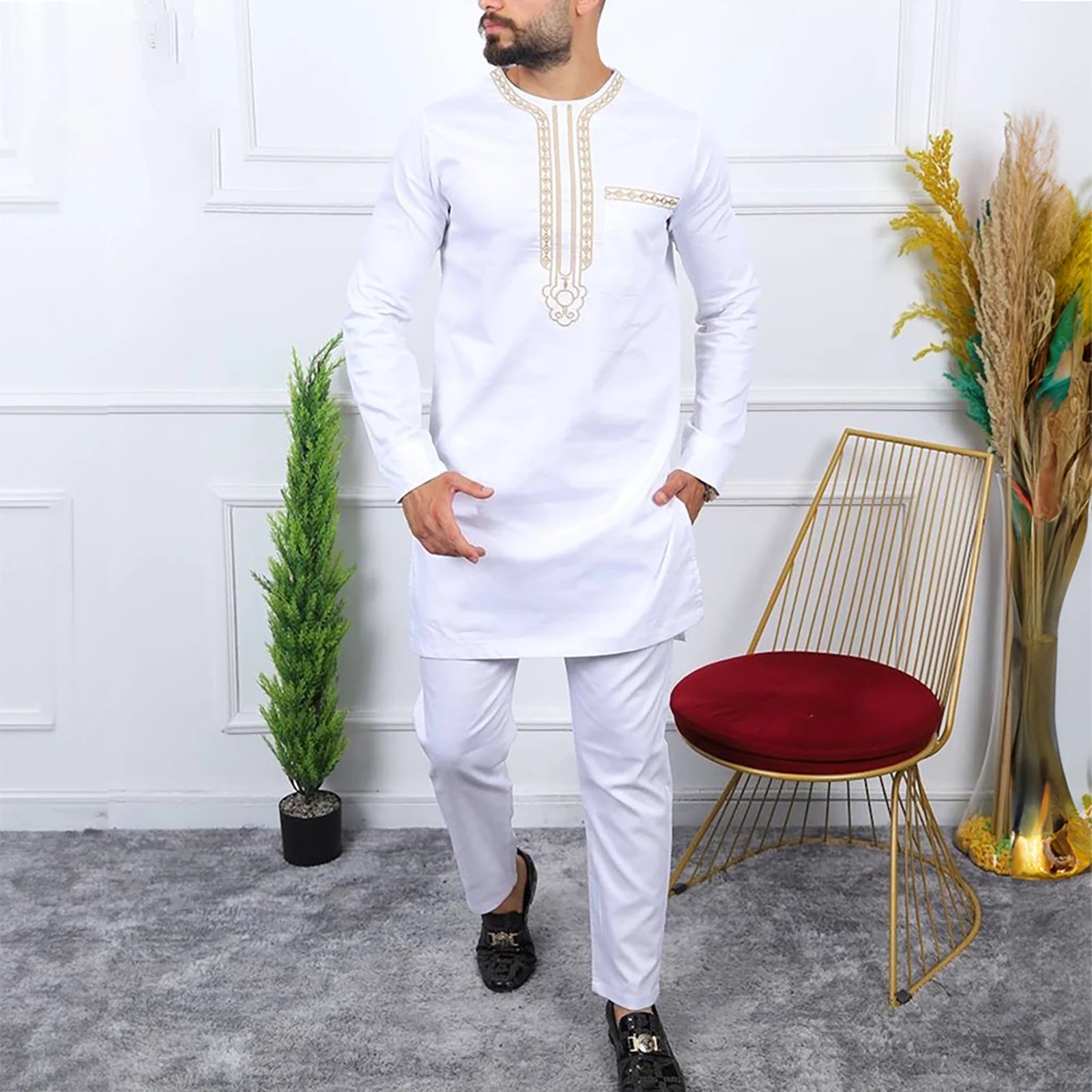 Men’s Kaftan Wear – Elegant Traditional Long Robe, African and Middle Eastern Style, Comfortable and Stylish Attire