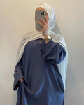 Elegant Muslim Fashion Hijab Dress, Available in 8 Colors, Closed Abayas for Women, Dubai African Dresses, Islamic Clothing Kaftan Robe