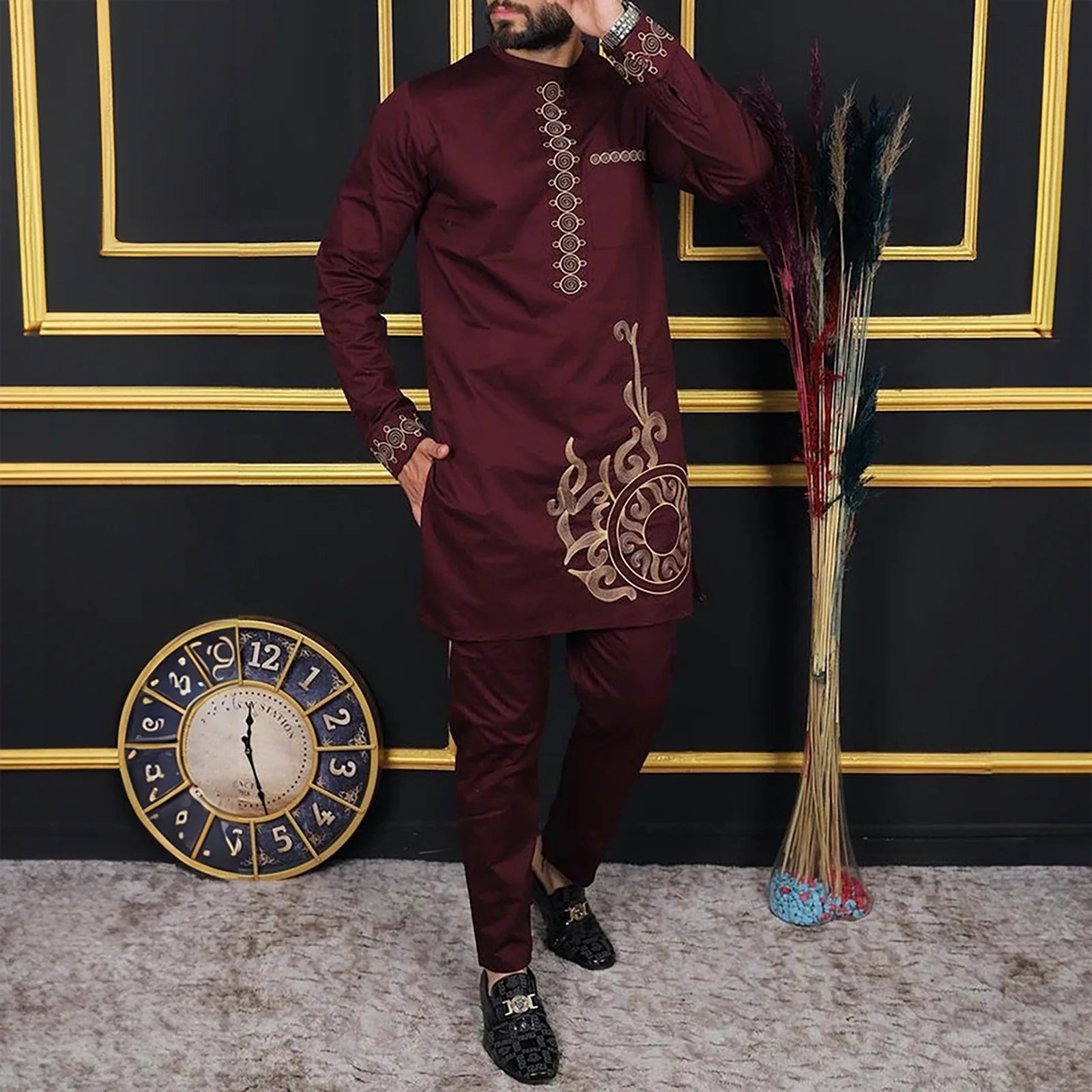 Men's African Traditional Suit – Elegant Dashiki Outfit, Cultural Attire, Formal & Casual Wear