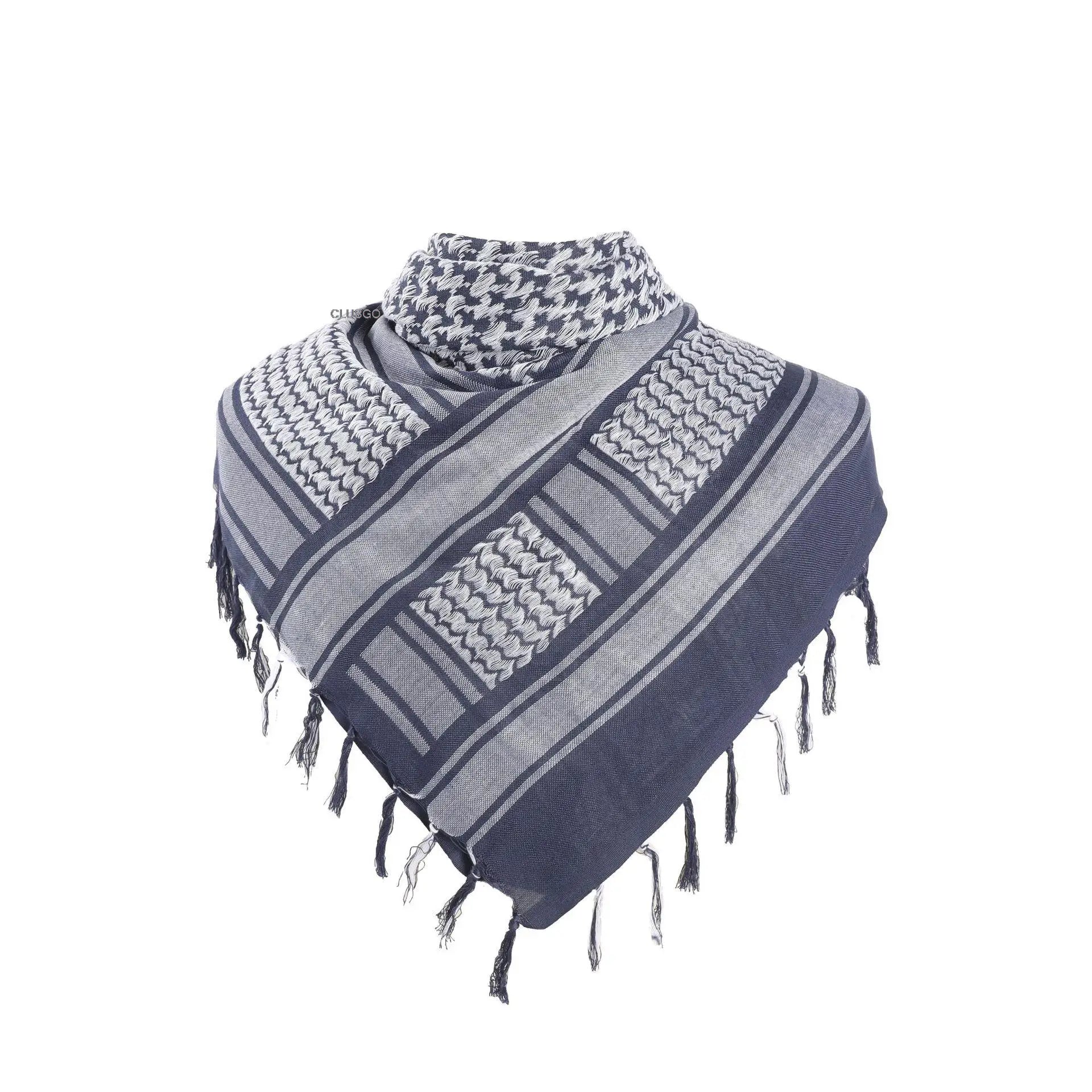 Tactical Shemagh Keffiyeh Scarf – 43x43 Inch Arab Head & Neck Wrap with Tassels for Men & Women, Desert Military Style