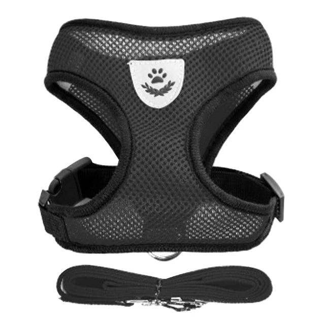 Adjustable Pet Harness Vest – Comfortable & Breathable No-Pull Harness for Dogs & Cats, Secure Fit with Reflective Straps