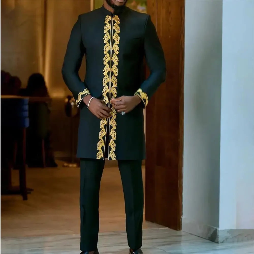 Men's African Traditional Suit – Elegant Dashiki Outfit, Cultural Attire, Formal & Casual Wear