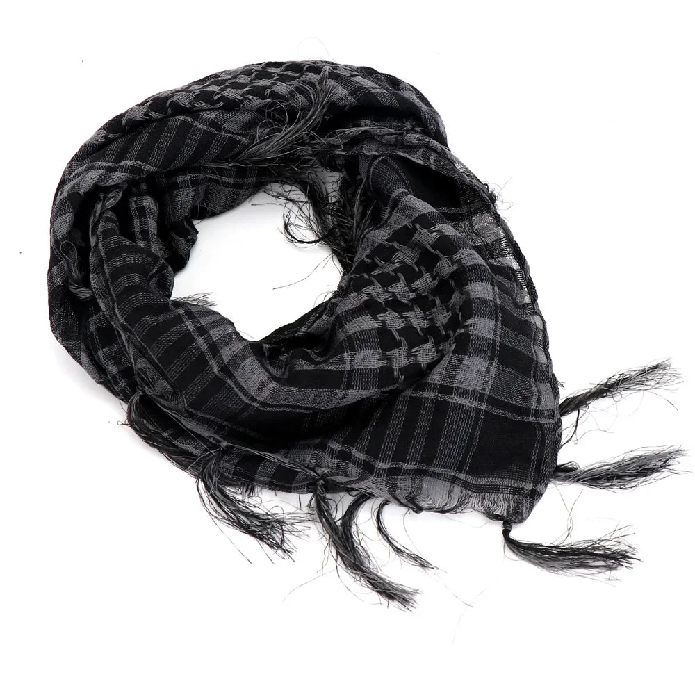 Military Shemagh Tactical Desert Scarf - Muslim Headscarf, Cotton Keffiyeh Head Neck Wrap for Men & Women