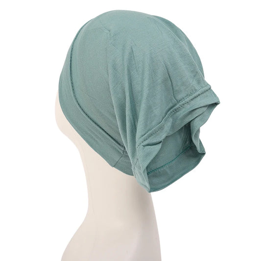 2023 Soft Solid Color Inner Hijab Cap – Muslim Stretch Turban Underscarf, Islamic Fashion Headscarf for Women