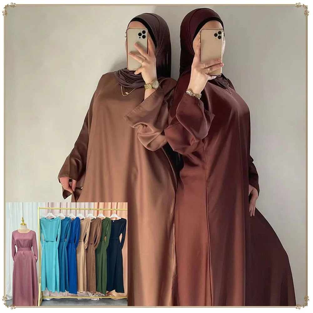 Elegant Muslim Fashion Hijab Dress, Available in 8 Colors, Closed Abayas for Women, Dubai African Dresses, Islamic Clothing Kaftan Robe