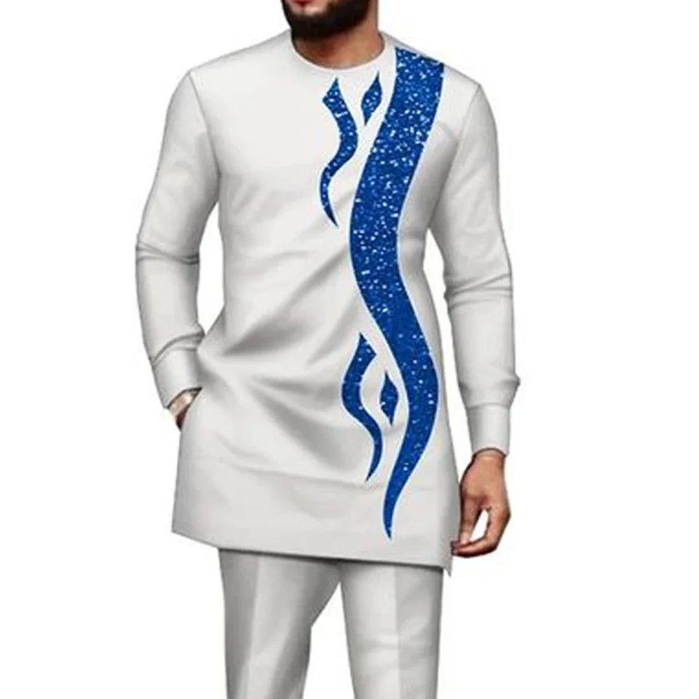 Men's Kaftan Suit – Traditional African and Middle Eastern Long Robe Outfit, Elegant and Comfortable Formal Wear