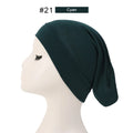 2023 Soft Solid Color Inner Hijab Cap – Muslim Stretch Turban Underscarf, Islamic Fashion Headscarf for Women