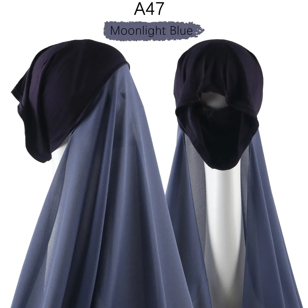 Heavy Chiffon Jersey Hijab for Women, Muslim Fashion Veil, Islamic Headscarf & Scarf