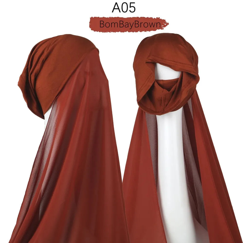 Heavy Chiffon Jersey Hijab for Women, Muslim Fashion Veil, Islamic Headscarf & Scarf