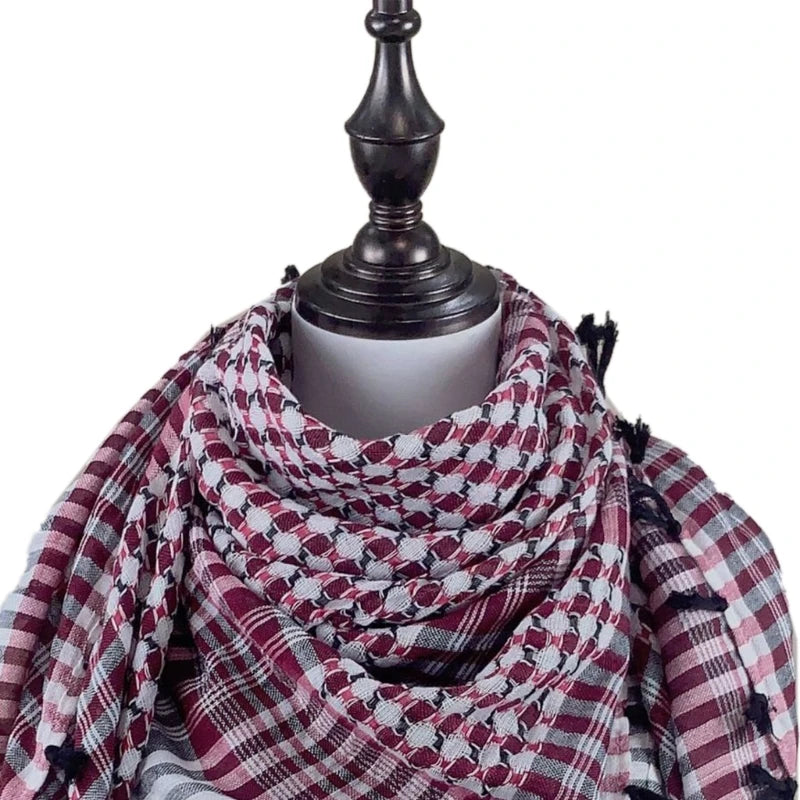 Keffiyeh Tactical Desert Scarf - Shemagh Head Neck Wrap, Unisex Arab Palestine Scarf