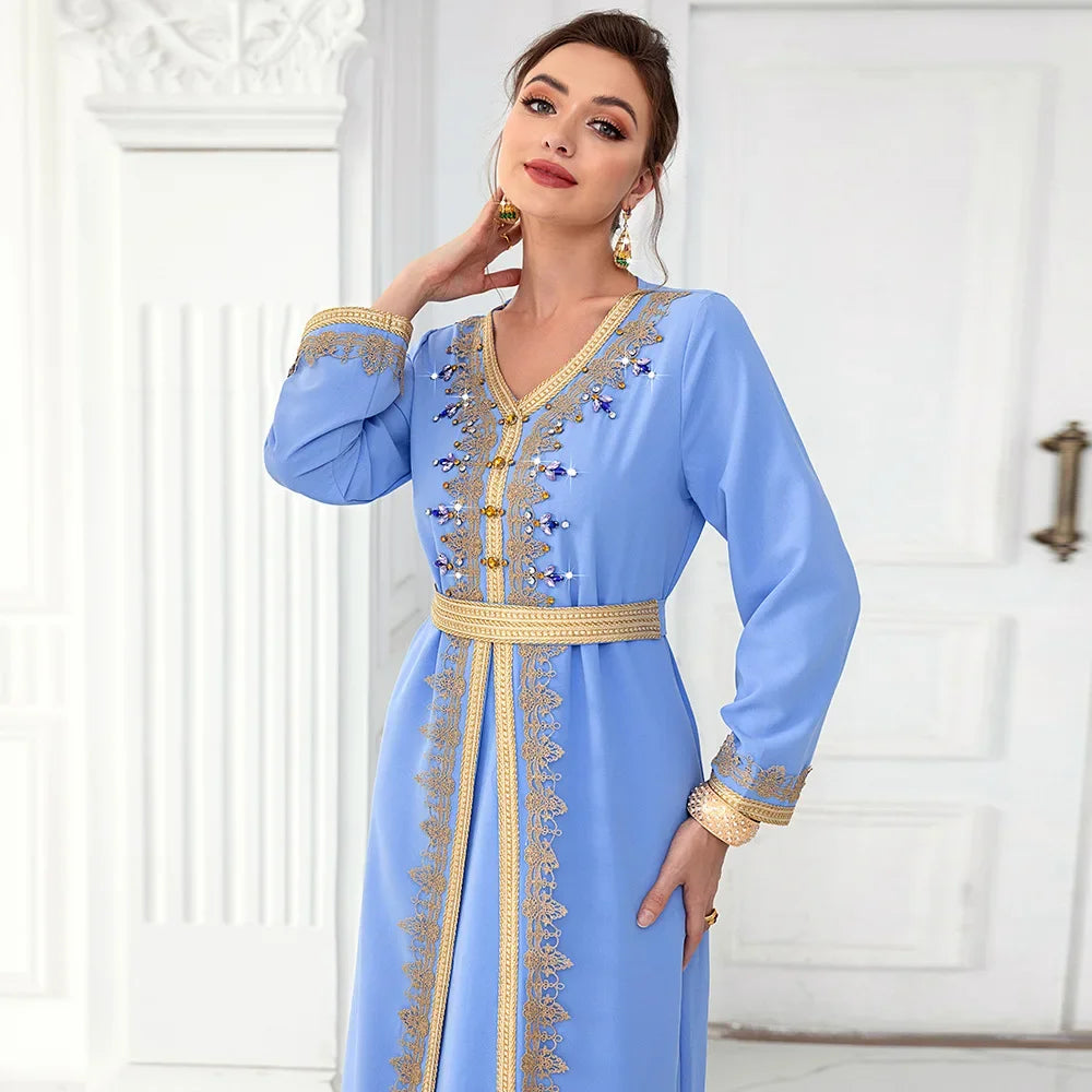 Turkish Modesty Robe, Elegant Fashion Long Dress, Arab Muslim Dress, Abaya with Long Sleeves, Islamic Clothing