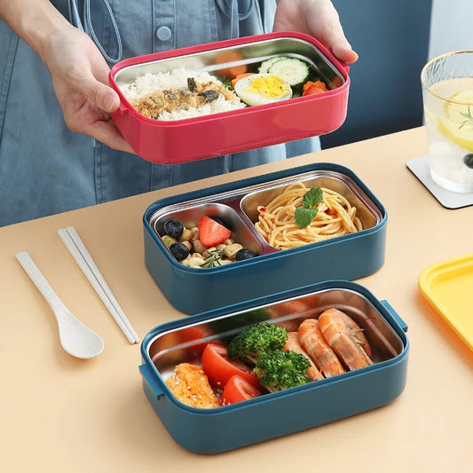 304 stainless steel insulated lunch boxes with separated multi-layer leakproof portable bento picnic box