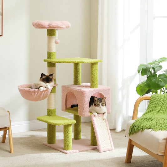 Flower Cat Tree – Multi-Level Cat Tower with Sisal Scratching Posts, Cute Cat Condo for Small & Medium Indoor Cats with Top Perch