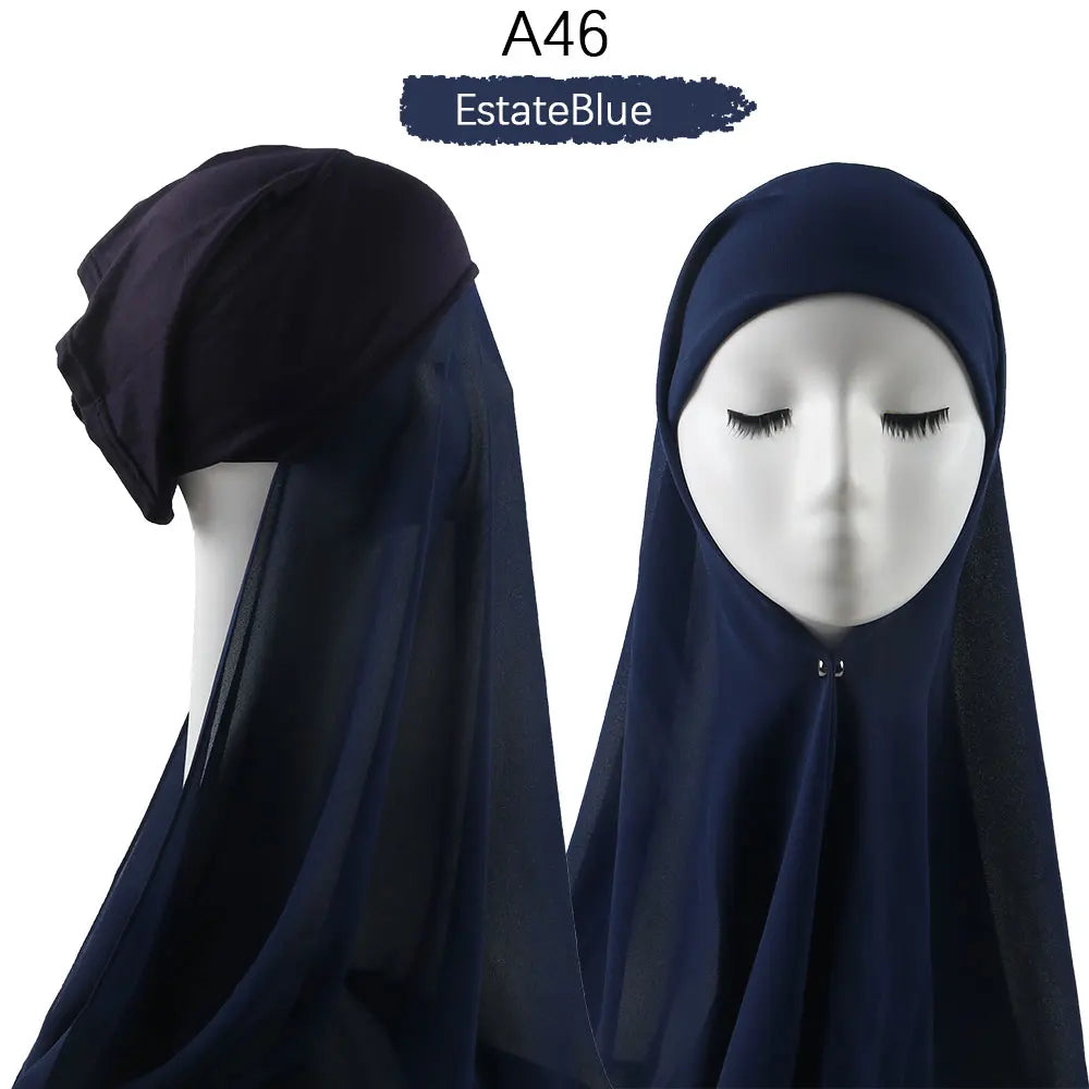 Heavy Chiffon Jersey Hijab for Women, Muslim Fashion Veil, Islamic Headscarf & Scarf