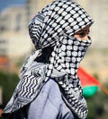 Classic Plaid Print Hijab Scarf - Black & White Shemagh with Pompom Tassels, Muslim Headscarf, Women’s Arab Keffiyeh