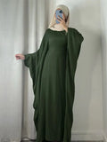 Linen Batwing Abaya – Modest Islamic Dress, Loose-Fit Kaftan, Elegant Muslim Wear for Women