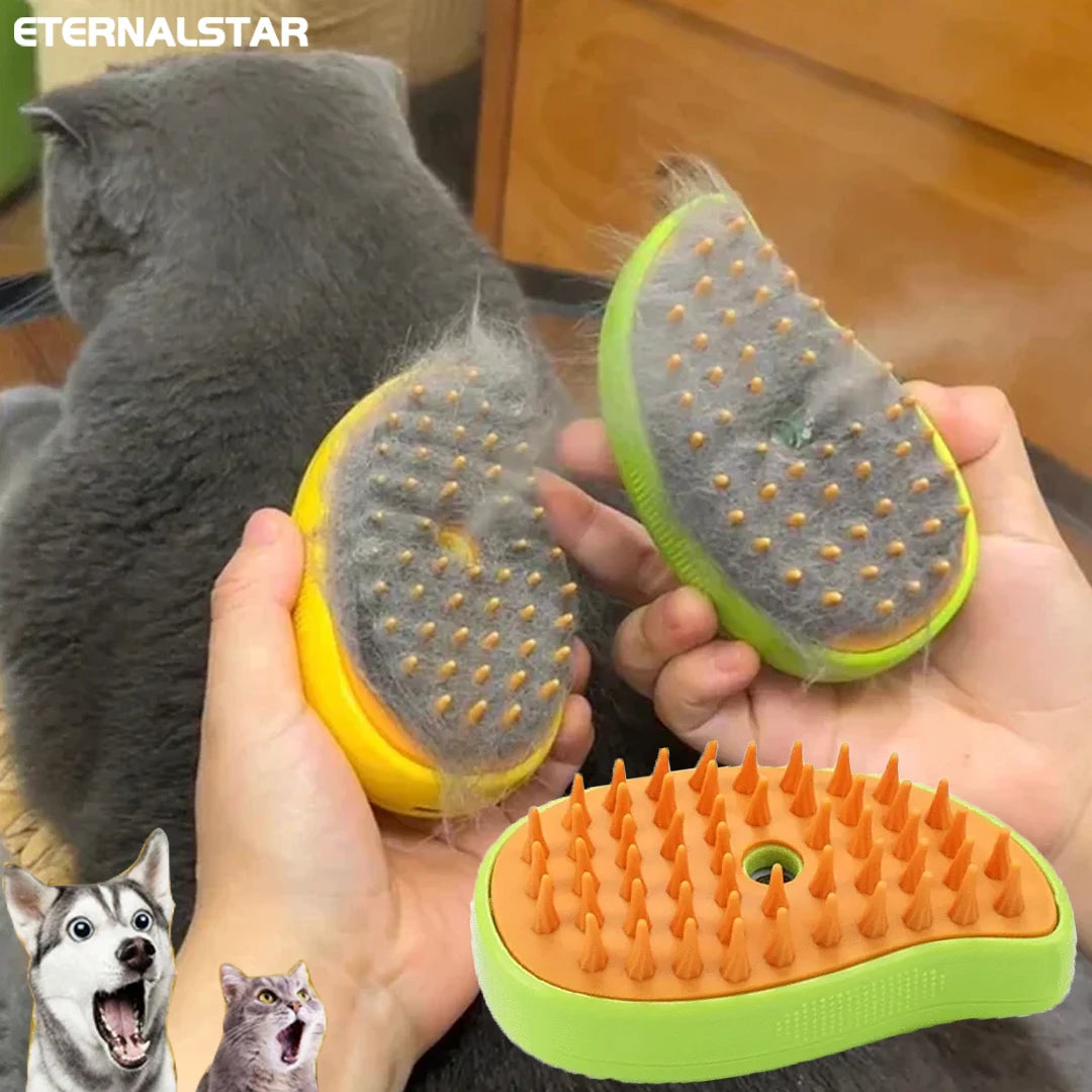 Steam Pet Grooming Brush for Dogs and Cats, Shedding & Deep Cleaning Tool