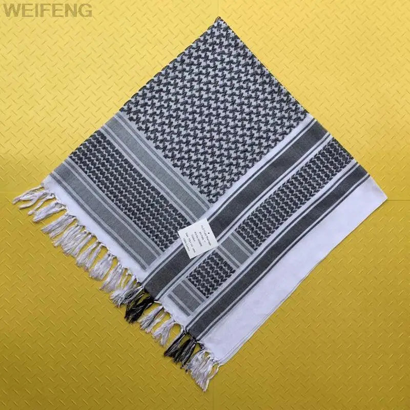 Tactical Arab Keffiyeh Shemagh Scarf - Cotton Winter Shawl, Neck Warmer, Windproof Head Wrap for Hiking & Camping - Men & Women