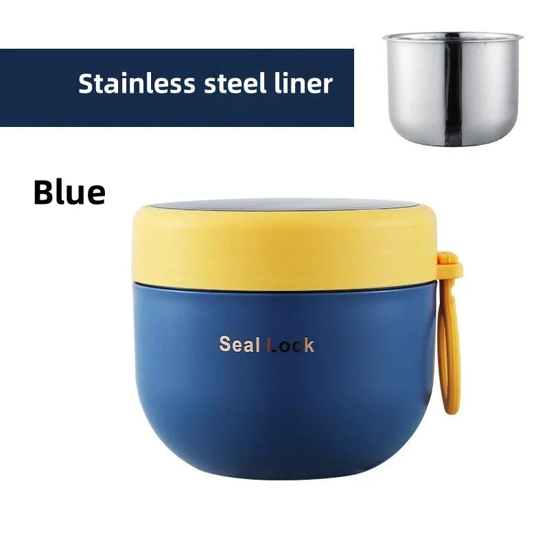 Stainless steel soup cups, thermal lunch box food thermos container with spoon, insulated bento lunch box for school and office use