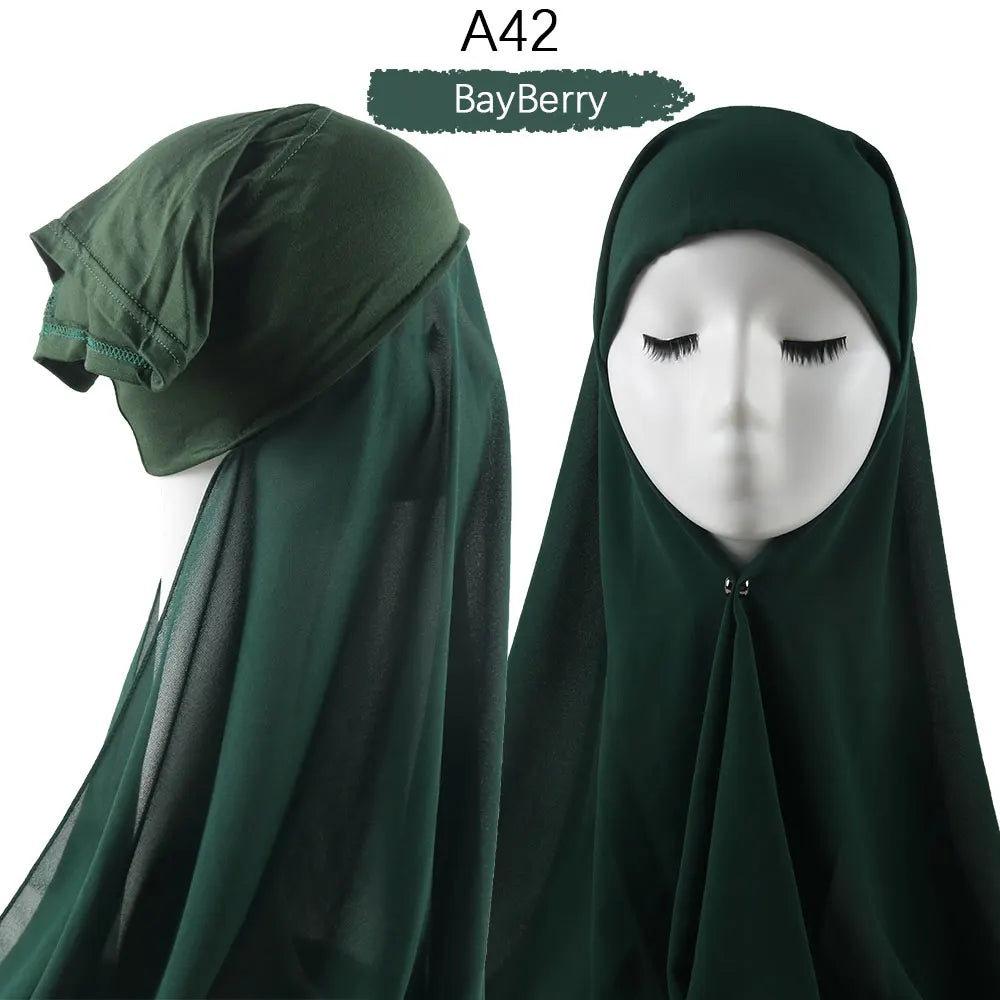 Heavy Chiffon Jersey Hijab for Women, Muslim Fashion Veil, Islamic Headscarf & Scarf